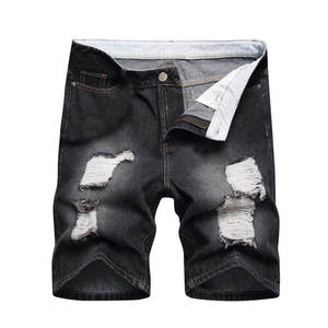 "men's <b>shorts</b> <b>shorts</b> for men Black with grey washed Denim Knee Length <b>Slim</b> <b>Fit</b> Casual Summer Wear" - Product Image 1