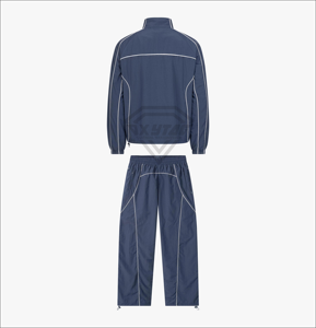 Ensemble de coupe-vent personnalisable pour hommes Survêtement deux pièces à fermeture éclair des fabricants Respirant Réfléchissant Jogging Polyester Hiver - Product Image 3