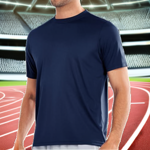 T-shirt de sport décontracté pour homme, bleu uni, séchage rapide, respirant, coupe classique, pour entraînement, fitness, extérieur et gym - Product Image 5
