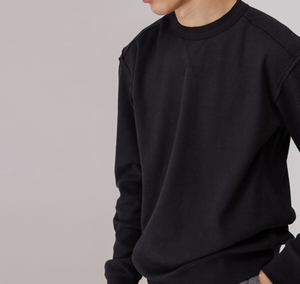 Venta al por mayor de algodón mezclado Hip Hop hombres sudadera cuello redondo felpa suelta Oversize moda - Product Image 4