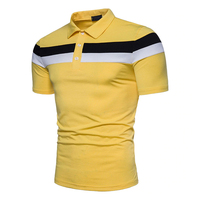 Polo à Manches Courtes pour Homme Style à Revers avec Poitrine Triple Stripe Color Block Design Polos en Coton de Grande Taille pour Hommes