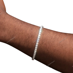 Luxury VVS Moissanite Diamonds Iced Out Hip Hop <b>Bracelet</b> Pass Diamonds Tester 4mm Round Cut Diamond <b>Adjustable</b> Tennis <b>Bracelets</b> - Product Image 1