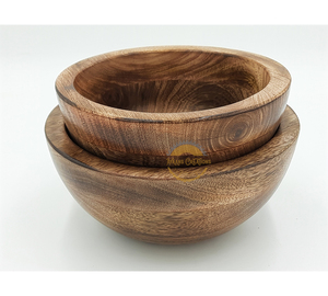 Bols en bois fabriqués à la main sculptés polis et brûlés pour un stockage polyvalent ou des collations/bonbons, parfaits pour se divertir par AYAANS - Product Image 1