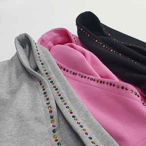 Haute Qualité Boxy À Capuche Strass Coupe Détail Street Wear Style Lâche Surdimensionné Fermeture Éclair Lavé À Capuche Plaid Courte Bouffée Automne - Product Image 4