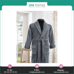 OYA HOME Peignoir de spa unisexe à col châle et long en éponge, peignoir de bain unisexe fabriqué en Turquie pour hommes et femmes - Product Image 6