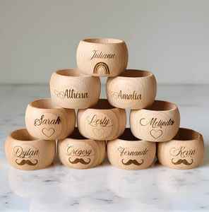 Anillos de servilletas, anillos de servilletas de ratán, anillos de servilletas de mimbre, Decoración de mesa - Product Image 4