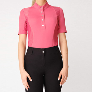 Vêtements esthétiques Vêtements de compétition Chemise couche de base à manches courtes Top personnalisé Vente en gros Chemise d'équitation extensible dans les 4 sens - Product Image 4