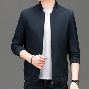 Oem conception de logo personnalisé 2024 automne et printemps hommes affaires décontracté veste à carreaux col de baseball haut veste légère - Product Image 6