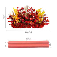 Custom Style Red Floral Road Guide Hochzeits läufer Stoff Seide Faux Floor Künstliche Blumen reihe für Hochzeits dekor