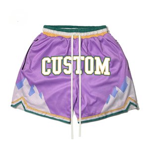 Customized Men's Double <b>Layer</b> Mesh Shorts 5-7 Inch Inseam Breathable Quick Dry Outdoor Running Solid Pattern 100% Polyester - Product Image 2