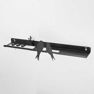 Étagère de rangement murale noire sable avec 7 crochets pour l'organisation d'outils dans le garage ou l'idée de cadeau d'anniversaire à la maison - Product Image 2