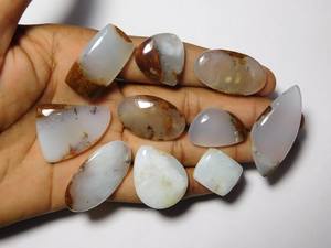 Chrysoprase naturelle en forme de mélange biologique, lot de cabochon à dos plat, pierres précieuses de taille libre pour la fabrication de colliers, bijoux faits à la main - Product Image 6