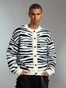 Cardigan da Uomo Personalizzato ODM con Motivi, Collo Tondo, Bottoni Frontali, Maniche Lunghe, Vestibilità Ampia, Casual, Caldo per l'Inverno - Product Image 5