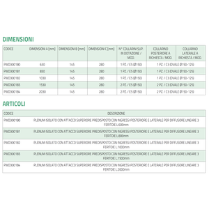 Tecnosystemi Plenum Entradas laterales/isoladas para difusor lineal de 3 ranuras L.600 PWD300180 - Product Image 5