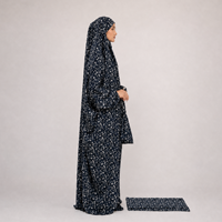 Vêtements islamiques Loriya, ensemble d'abayas pour la prière du Ramadan et de l'Aïd pour femmes musulmanes, avec tapis de prière et sac, robe islamique modeste à fleurs