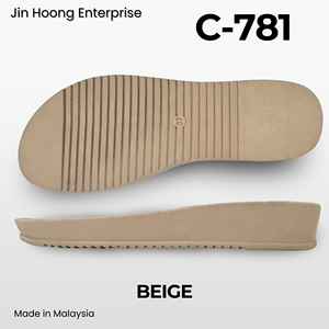 Jin Hoong Women's Durable Anti-Slip PVC C-781 Beige Outsole <b>Water</b>-<b>Resistant</b> 36mm Thick Slippers - Product Image 3
