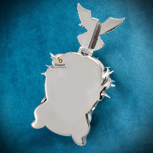 Véritable Moissanite Rond Brillant Coupe Diamants Incolores Glacé 10K Or Blanc Hip Hop Jésus Visage Pendentif Pour Unisexe - Product Image 5