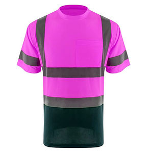 Camiseta de manga corta de construcción de alta visibilidad personalizada, camisetas de trabajo de seguridad de alta visibilidad, camisas reflectantes de seguridad transpirables para hombres - Product Image 4