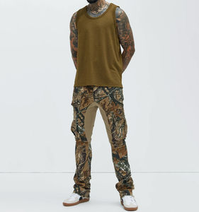 Proveedor de Pantalones, Pantalones Cargo con Bolsillos y Parches Personalizados, Pantalones Deportivos para Hombre, Pantalones Ajustados con Estampado de Camuflaje y Diseño Gráfico - Product Image 5