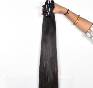 Extensiones de cabello humano recto doble visón largo indio crudo virgen alineado cutícula 100% al por mayor - Product Image 3