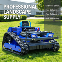 Tondeuse robot télécommandée tout-terrain approuvée avec chenilles en caoutchouc pour la coupe de l'herbe sur les terres agricoles, vergers et pentes