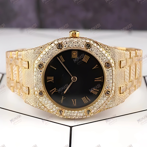 Montre en moissanite glacée pour homme, montre-bracelet de luxe en diamant avec un design élégant, une brillance premium et un style intemporel - Product Image 2