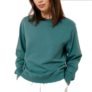 Sudaderas de Manga Larga 100% Algodón French Terry, Sudaderas Casuales de Color Sólido con Abertura en el Bajo y Cuello Redondo para Hombre y Mujer - Product Image 3