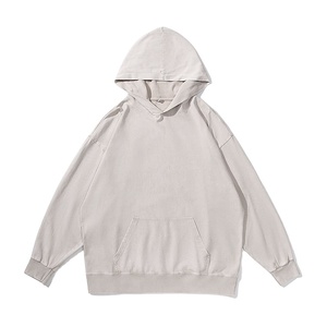 Sudaderas con capucha para hombre desgastadas con lavado ácido Vintage de la mejor calidad 350gsm 80% Algodón French Terry Heavyweight Plain Pullover Street Hip-Hop - Product Image 2