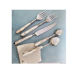 Elegante juego de cubiertos de acero inoxidable con mango de madreperla Cubiertos de lujo Vajilla de comedor para uso familiar, doméstico y de fiesta - Product Image 3