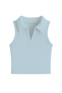 Top de Moda al por Mayor para Mujer, de Punto Acanalado, Sin Mangas, Sólido, Transpirable, 100% Algodón, Largo Regular, Proveedor OEM - Product Image 2