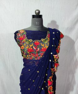 Saris modernos de lino con estampado geométrico al por mayor: eleve su aspecto con el trabajo de secuencia Dori Work Zari Diamond - Product Image 5