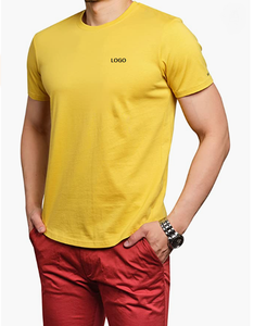 T-shirt à manches courtes avec logo personnalisé T-shirt 100% coton vierge pour homme T-shirt à col rond épais Disponible en tailles et couleurs personnalisées - Product Image 1