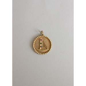 Vintage Sailboat <b>Pendant</b> with Bezel Setting Inlay Technology - Product Image 1