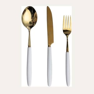 Cubiertos de acero inoxidable de diseño moderno con mango decorativo, cubiertos de lujo, juego de vajilla de comedor para fiesta en casa, uso en Hotel - Product Image 3