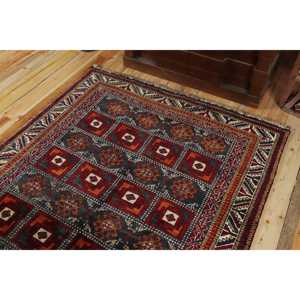 Turkish Vintage Rug, Area 4,6x8 ft (139x245 cm) Rug, <b>Red</b> Southwestern <b>Wool</b> Rug - Product Image 5