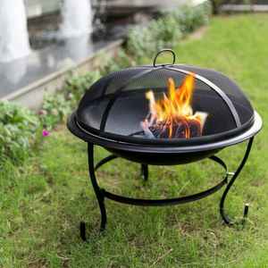 Latest Design Round Shape Iron Fire Pit With Cover Premium Quality Outdoor <b>Garden</b> <b>Wood</b> <b>Burning</b> Black Metal Fire Pits - Product Image 5
