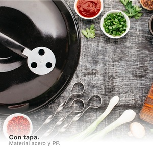 Barbecue Portatile in Acciaio a Carbone con Coperchio (Vassary 401000005) - Product Image 5