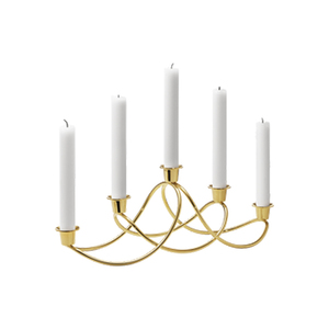Metal <b>Brass</b> Three Pillar Candle Holder Home & Wedding <b>Brass</b> Candle Holder Luxury Metal <b>Brass</b> Candle Holder - Product Image 2