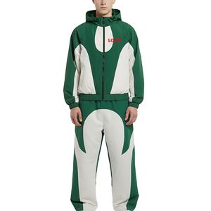 ชุดวอร์มกันลมน้ำหนักเบาผ้าโพลีเอสเตอร์ไนลอนพิมพ์โลโก้ได้ตามต้องการ ชุดวอร์มกันลมไนลอนสำหรับกิจกรรมกลางแจ้งสำหรับผู้ชาย - Product Image 1