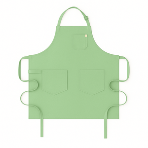 Tablier en toile sans manches résistant à l'eau, faible MOQ, logo personnalisé, style coréen et japonais, tablier de cuisine en coton pour hommes avec poches pour outils - Product Image 2