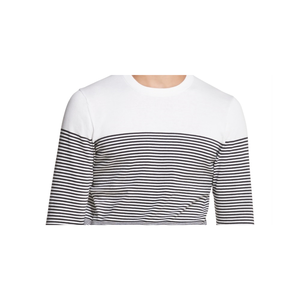 Maglione da Uomo DKNY Stile Vintage a Righe Sfumate Elasticizzato 100% Cotone Grigio Antracite Taglia Grande con Logo Stampato e Decorazione a Inserti - Product Image 2