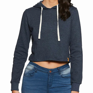 Sweat à capuche personnalisé en molleton respirant de haute qualité en coton et polyester, motif uni, impression sérigraphique 340g pour femme - Product Image 3