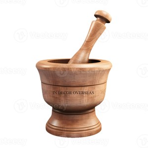 Mortero y mortero de madera con mango de calidad superior con construcción duradera para uso prolongado Suministro de herramientas de molienda de hierbas y especias - Product Image 1