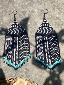 ของขวัญเครื่องประดับแฟชั่นผู้หญิง Boho แก้วเมล็ดลูกปัดทอต่างหูลูกปัดหลากสีทำด้วยมือต่างหูพู่ยาวสำหรับงานเลี้ยง - Product Image 2