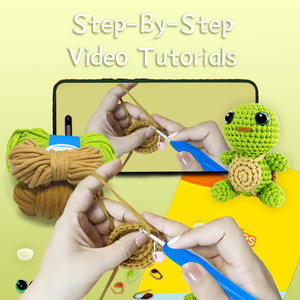 Kit de crochet tortue mignon populaire fait main DIY, artisanat textile et en tissu avec vidéo en anglais pour l'exportation transfrontalière - Product Image 3