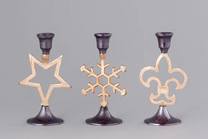 Bougeoir décoratif de maison de luxe candélabre couleur noir et or fini dessus de table bougies support votif pour décoratif - Product Image 4