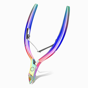 Venta al por mayor del arco iris de color de doble resorte pinzas para cutículas de acero inoxidable cortaúñas recortador para la belleza - Product Image 4