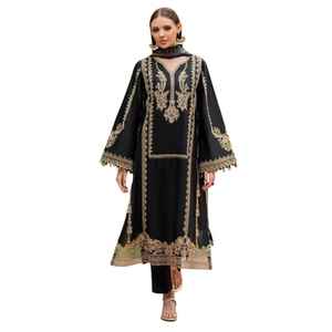 Punjabi Trajes de tres piezas de impresión digital Stich y sin costuras Shalwar Kameez para mujeres Colección de diseñadores paquistaníes - Product Image 1