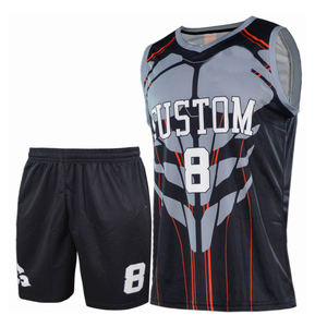 Conjunto de ropa deportiva sublimada personalizada directa de fábrica con malla que absorbe la humedad para uniformes de baloncesto de equipos y clubes - Product Image 2