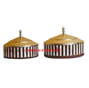 Hotpot de madera decorativo de alta calidad, cazuela de diseñador hecha a mano más vendida, nuevo calentador de alimentos de Metal elegante clásico - Product Image 2